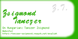 zsigmond tanczer business card